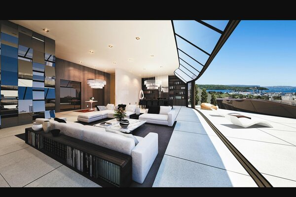 Penthouse with piste and sea view