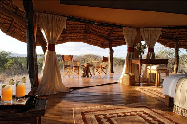 Stile interno sobrio nel glamping