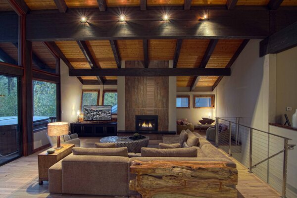 Living room style by the fireplace