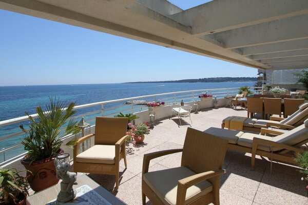 Villa terrace with ocean view