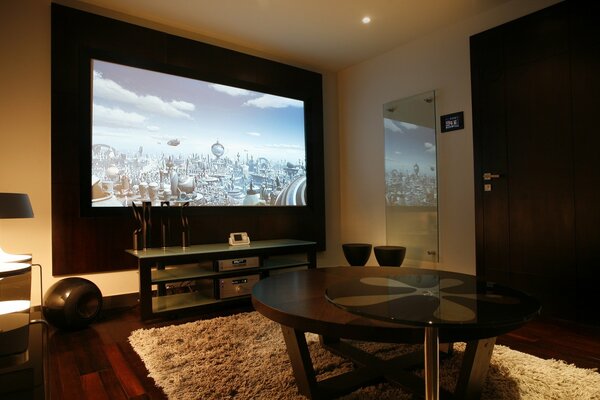 Interni per una stanza con un home theater