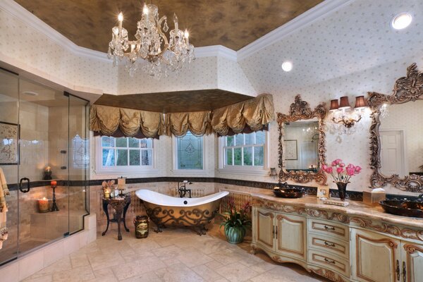 A chic bathroom with all amenities