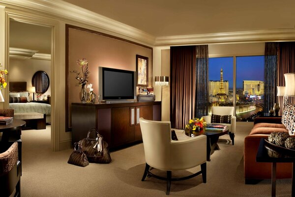 Interior design of a hotel room
