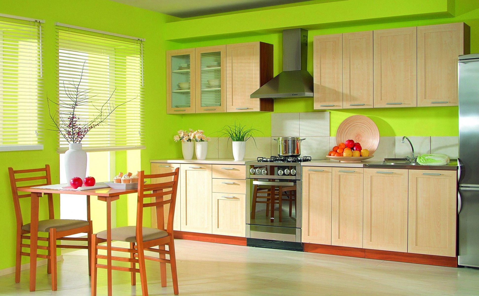 cocina verde muebles