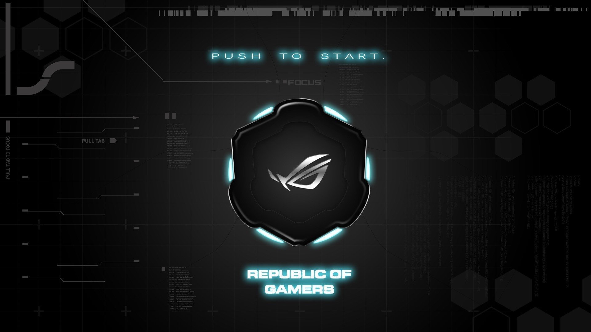 asus push to start brand background republic of gamers rog