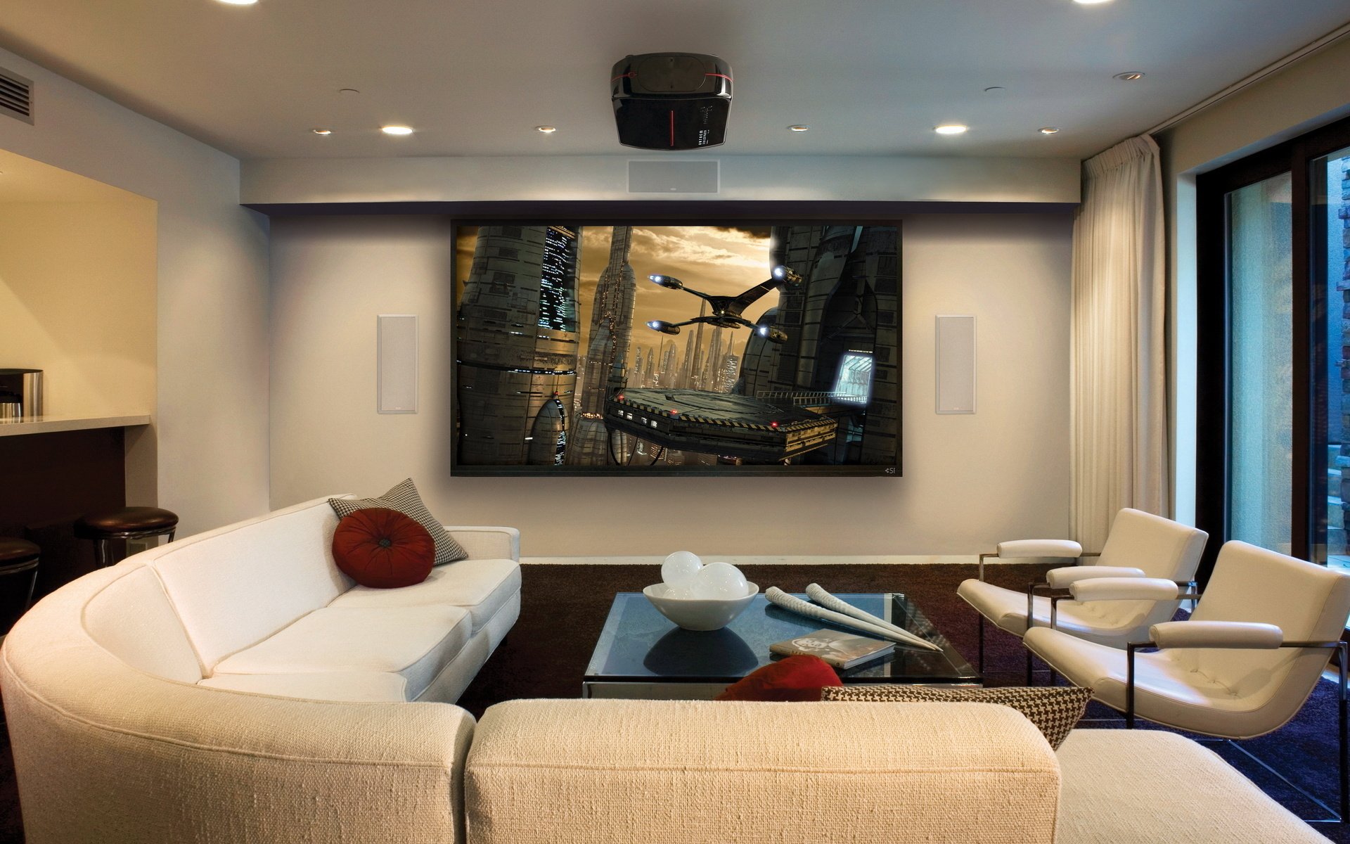 interno stile design camera home theater