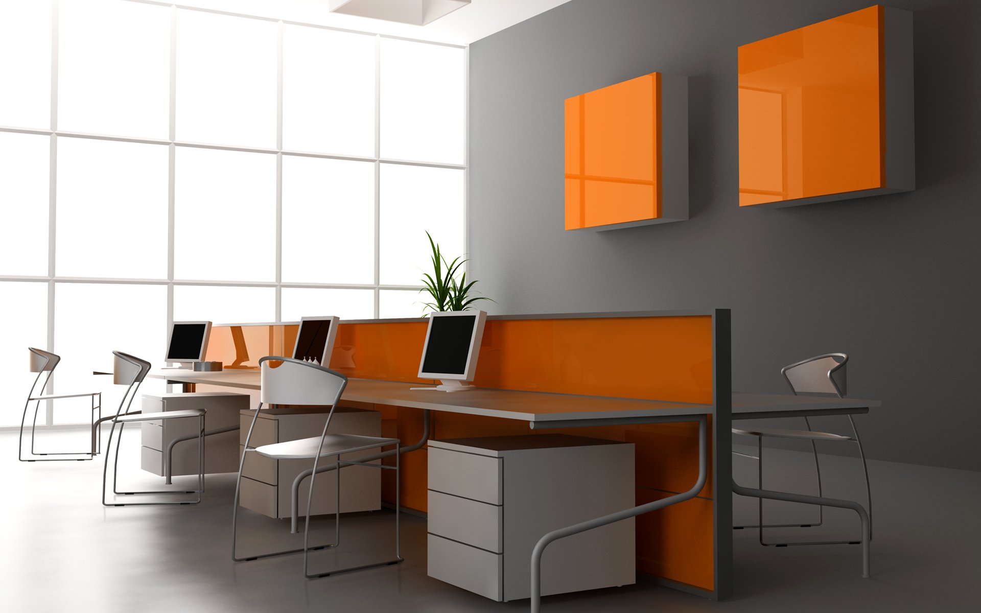 intérieur chambre appartement design style chaises orange