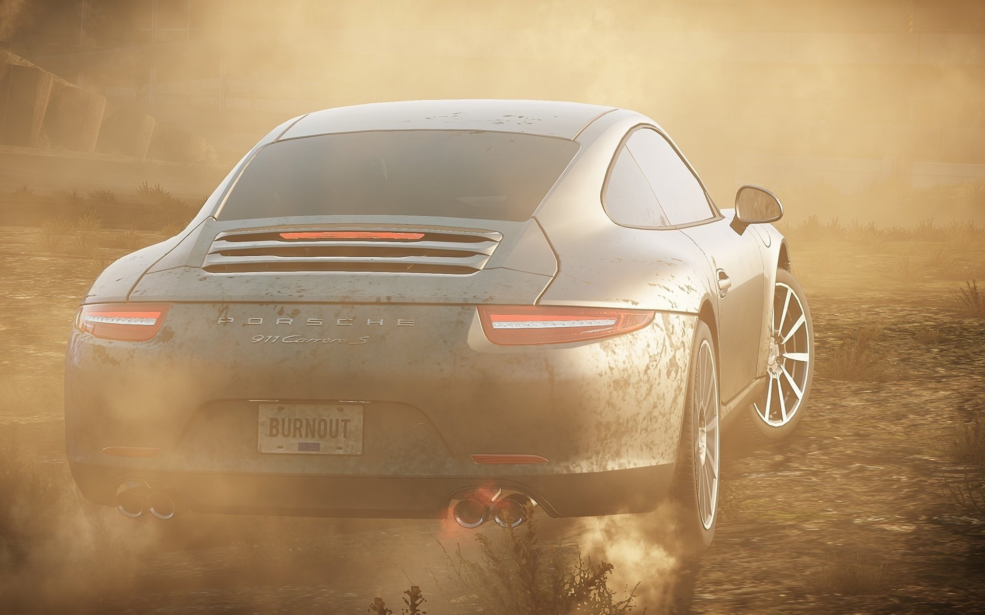 need for speed most wanted 2012 smoke race porsche 911 dust