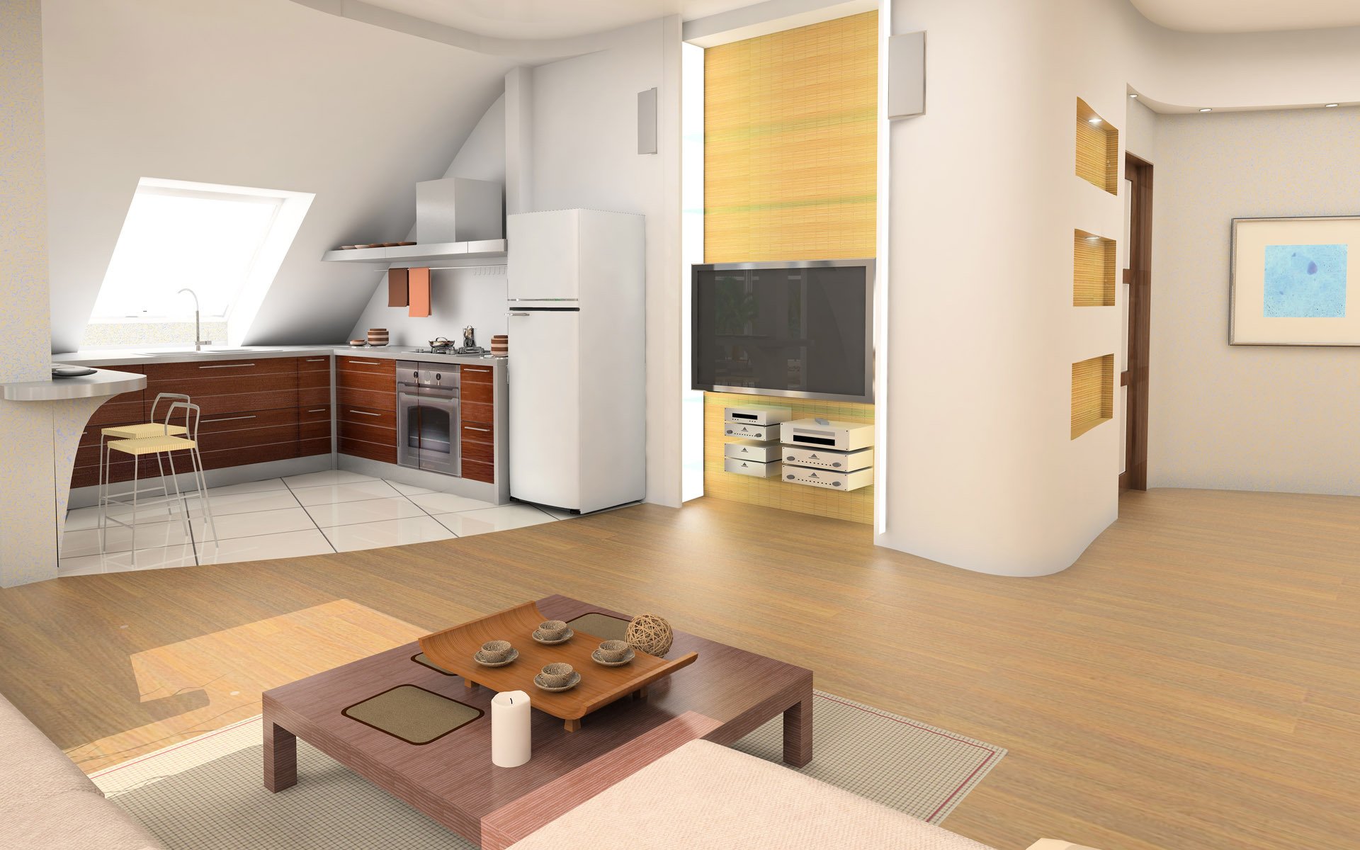 interno camera appartamento design stile cucina tavolo legno legno candela