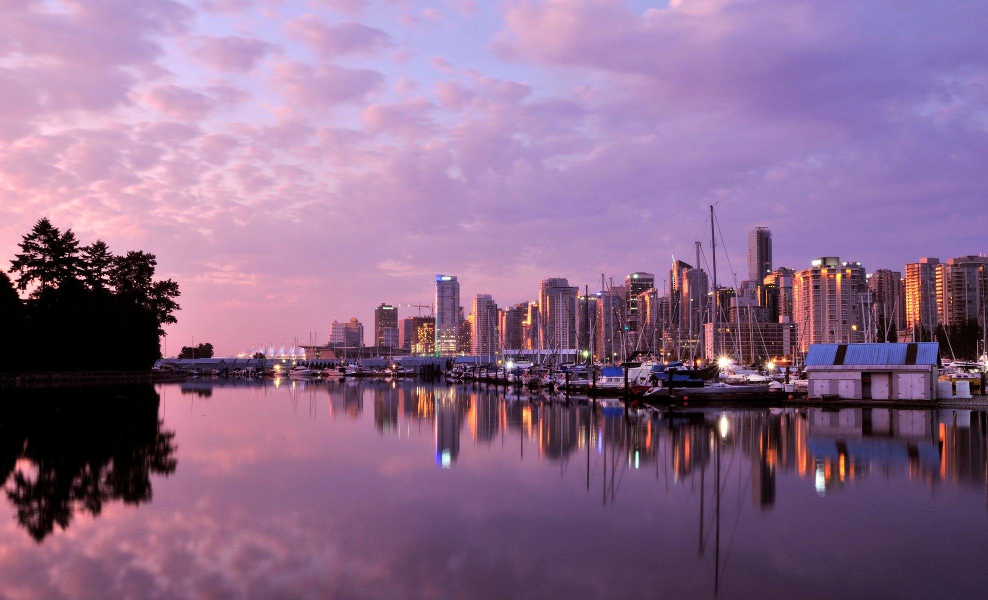 chmury vancouver vancouver budynki kanada świt