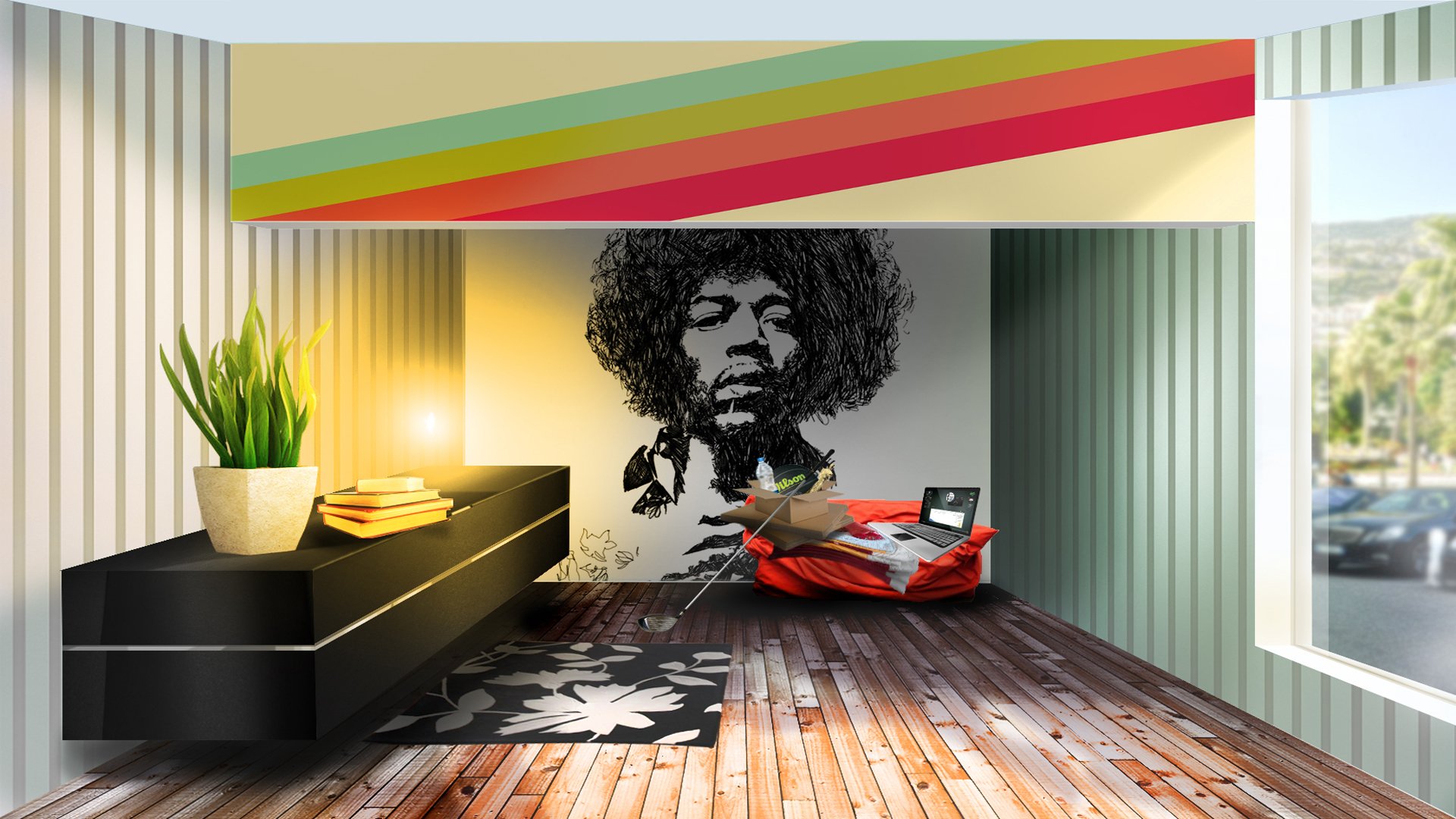 zimmer innenraum fenster hendrix