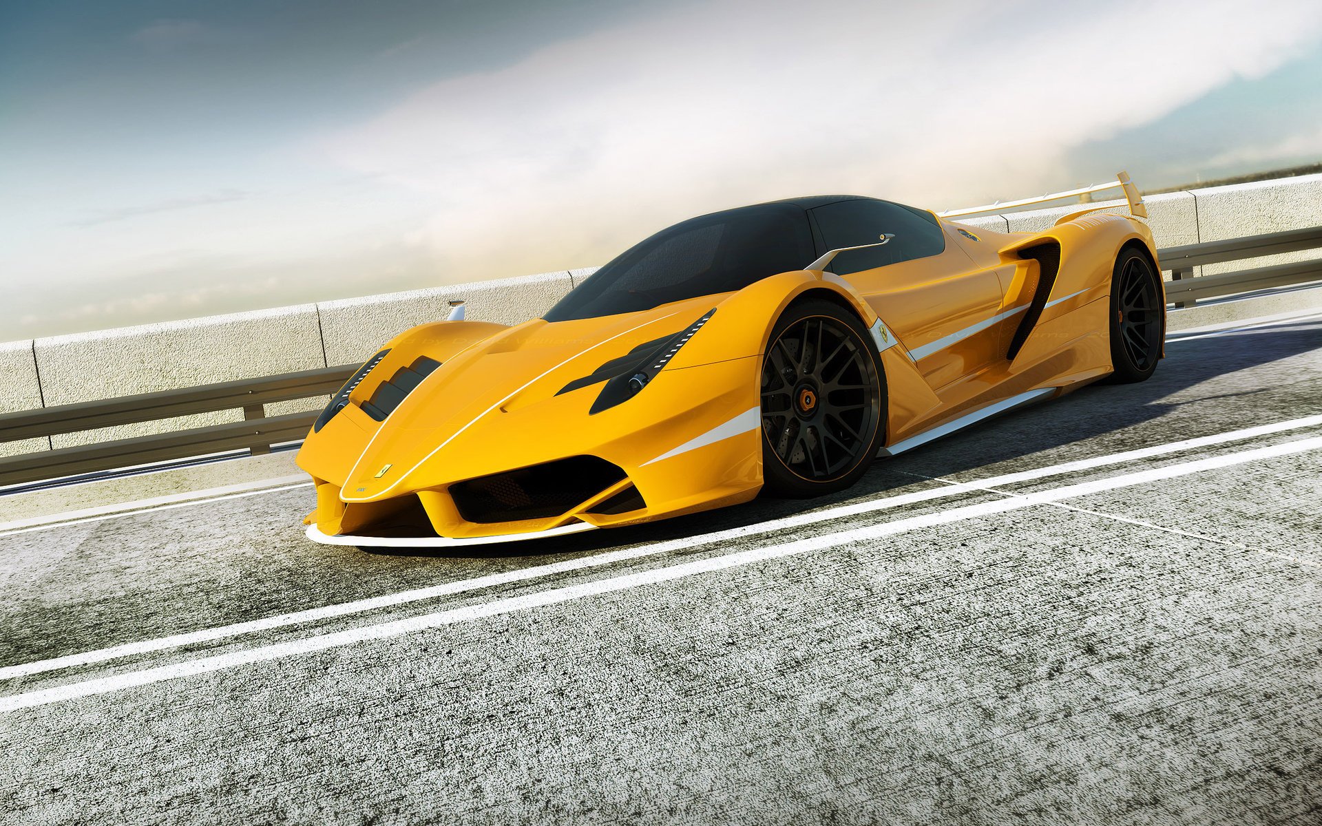 fxx ferrari yellow render f70