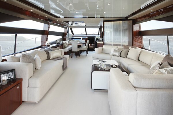Interior, design yacht cabin