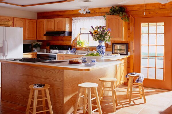 Bright country-style kitchen