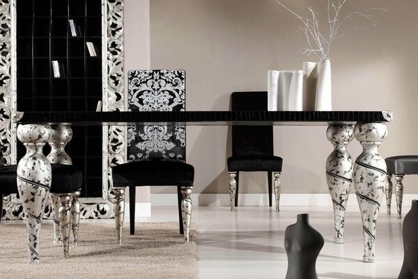 Interior design in stile bianco e nero