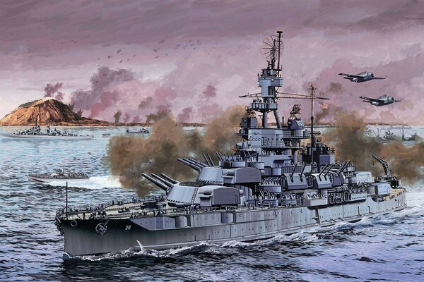 Foto della nave da guerra americana