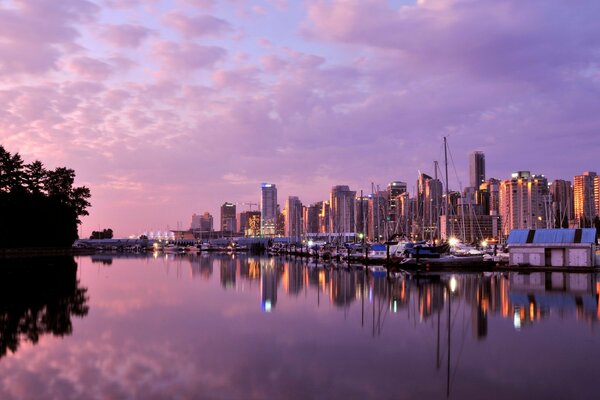 Vancouver Kanada rosa Dämmerung