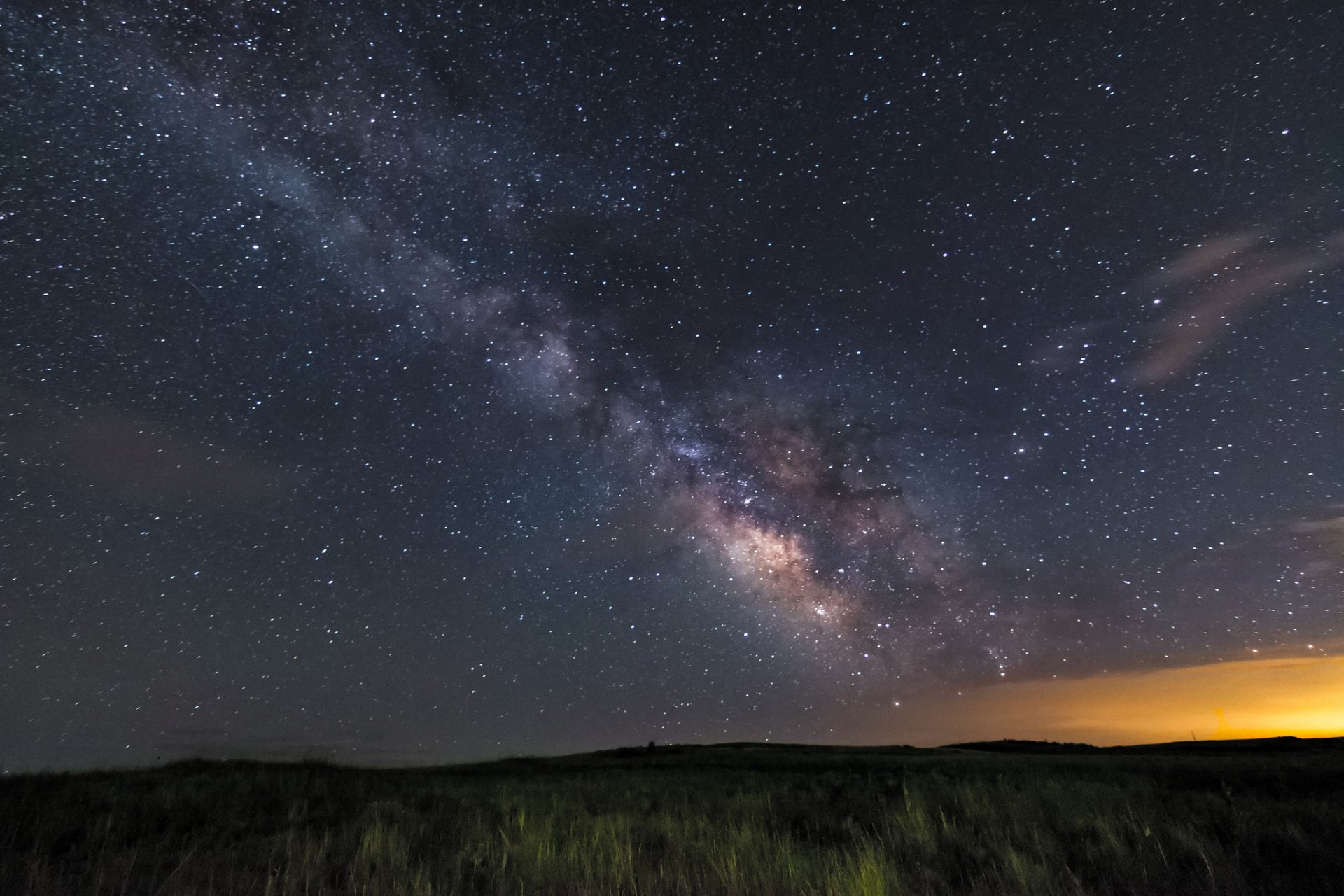 estrellas noche vía láctea campo