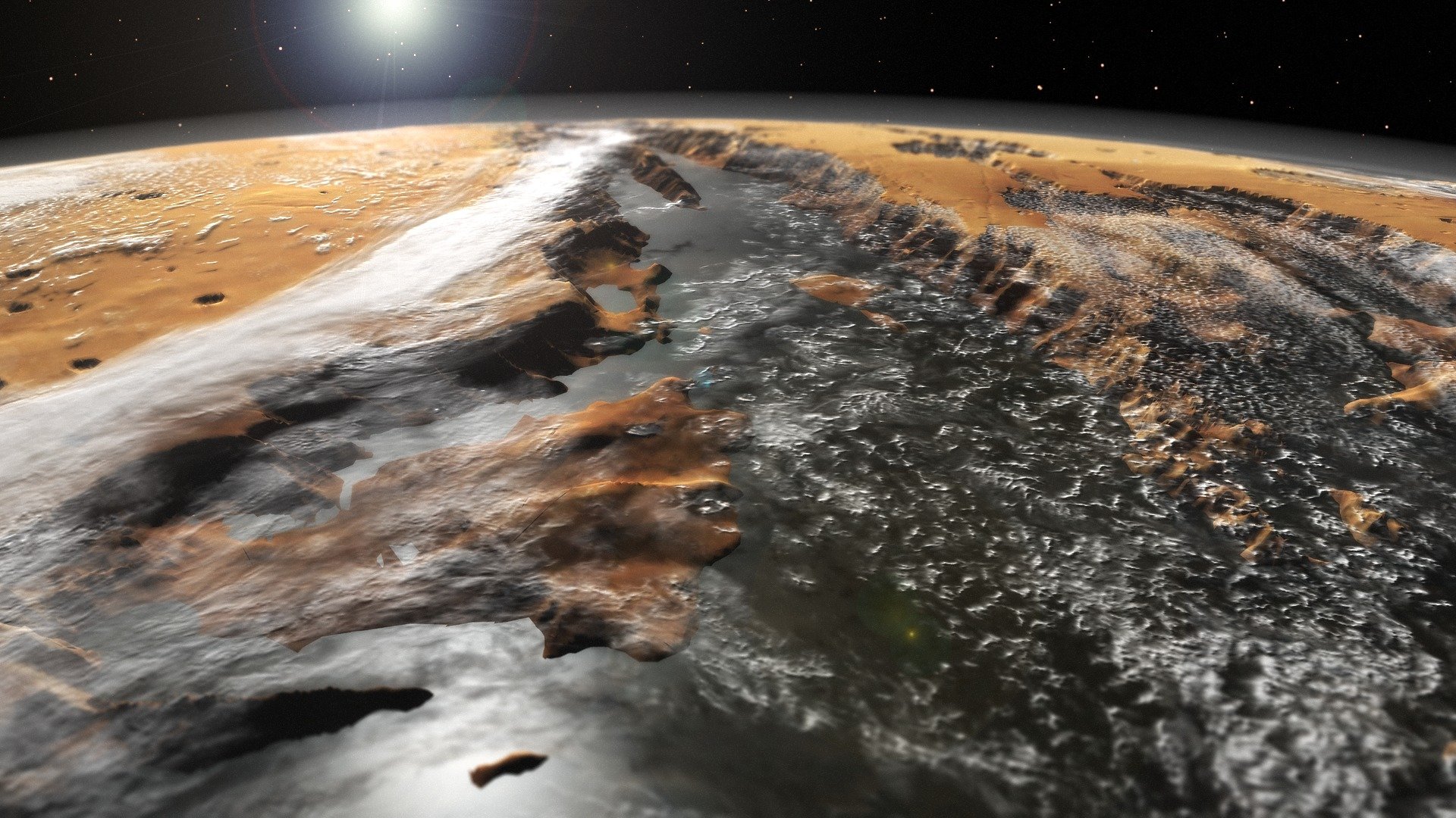 mars powierzchnia doliny mariner system kanionów kosmos