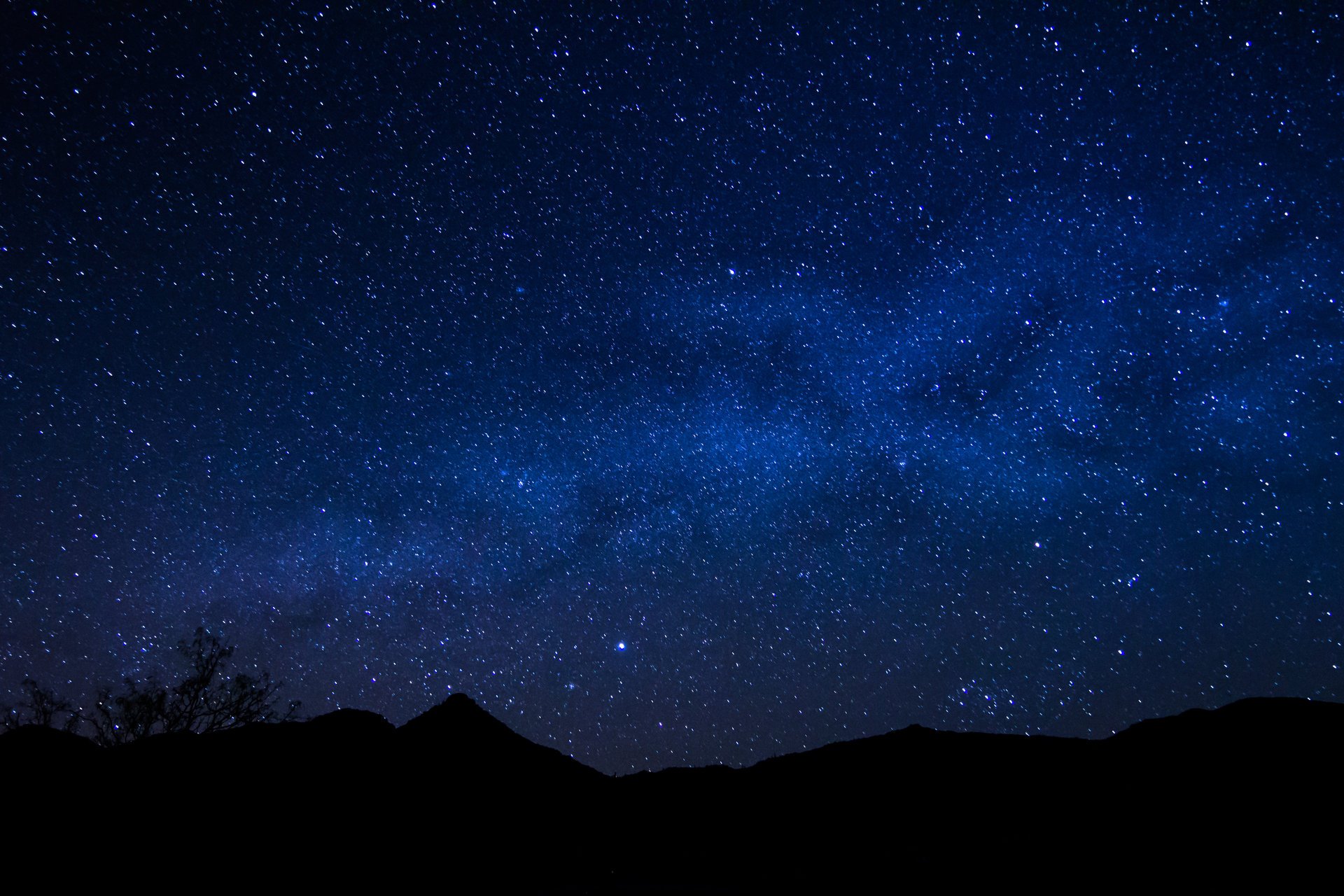 spazio stelle notte via lattea orizzonte