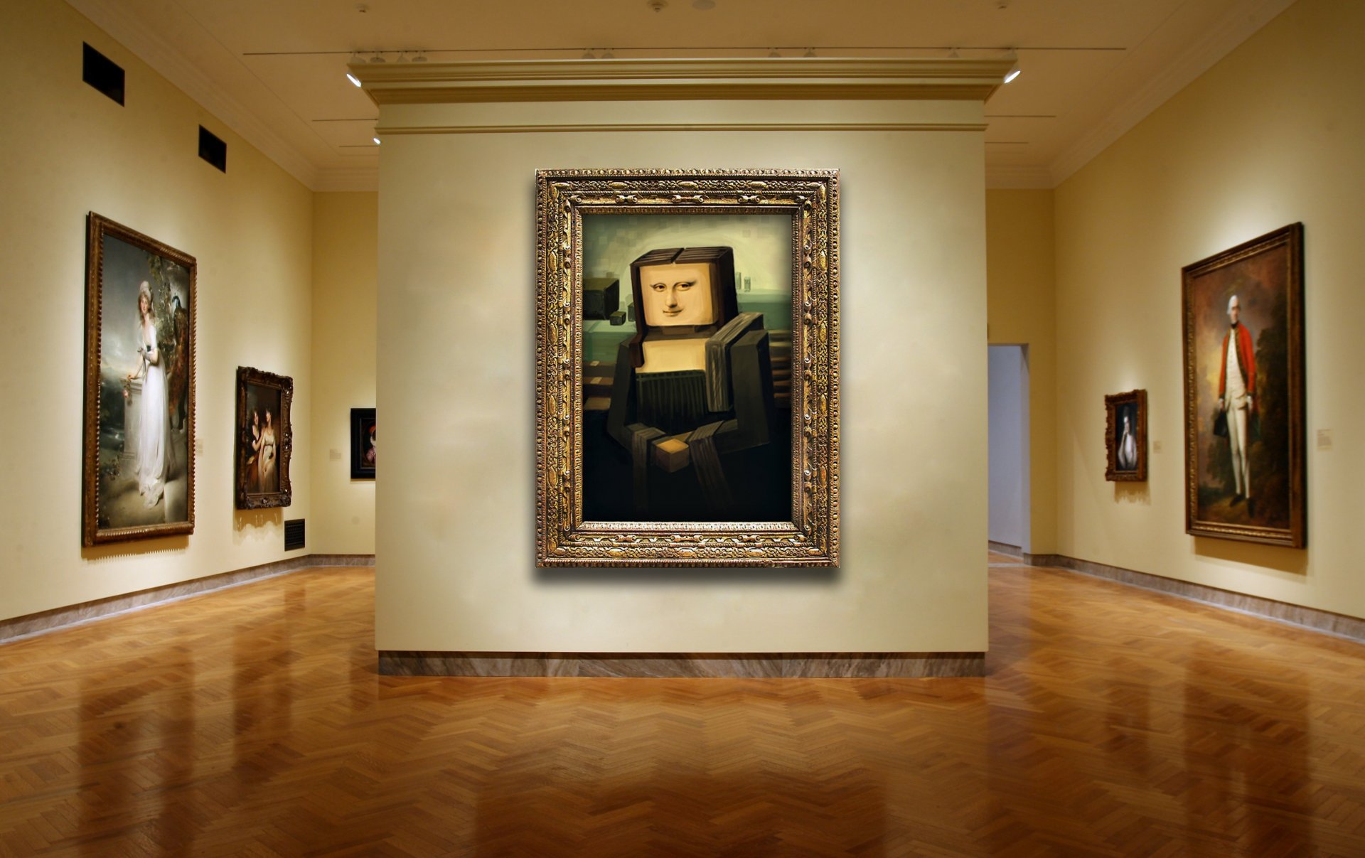 galerie wand gemälde mona lisa kubismus