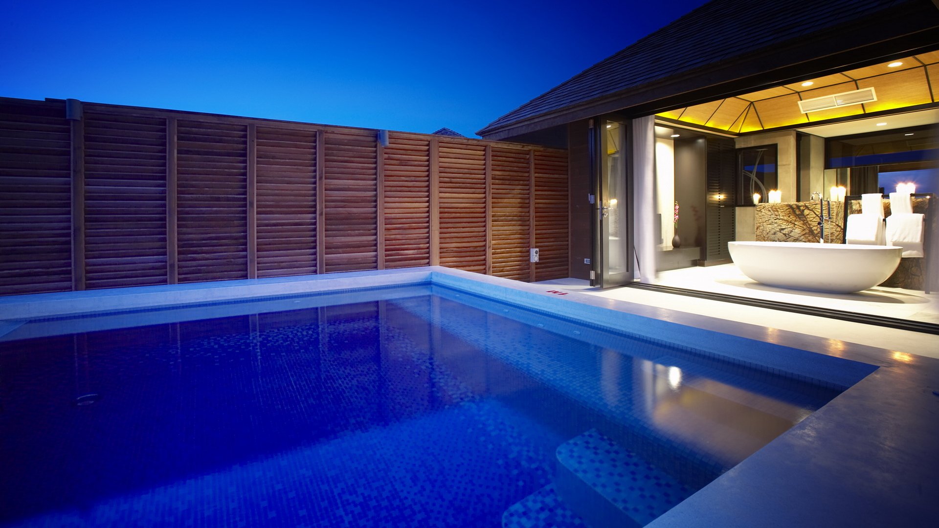 intérieur piscine eau maison bain chambre lumière nuit chambre 1920x1080