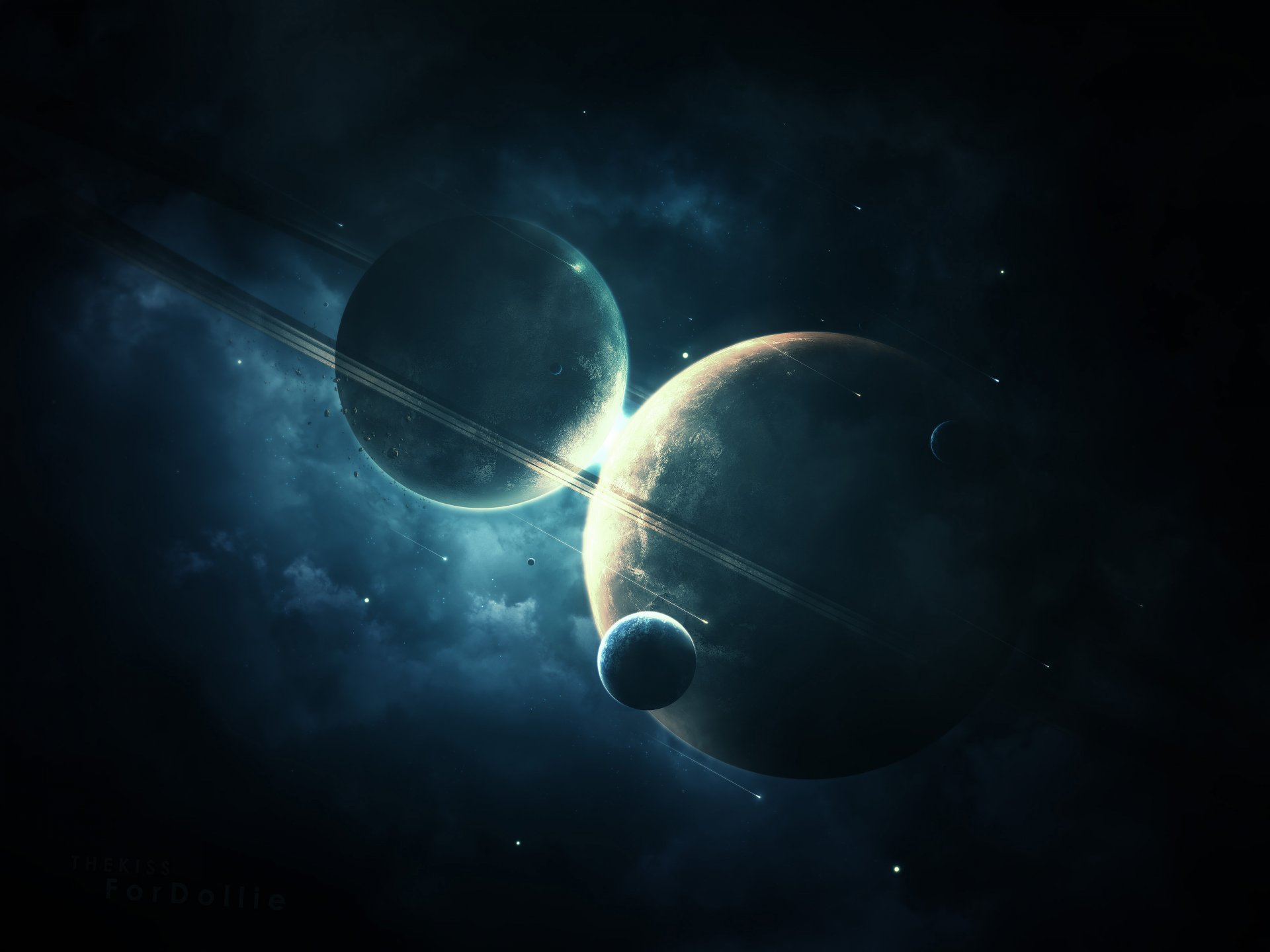 arte abikk planetas espacio estrellas