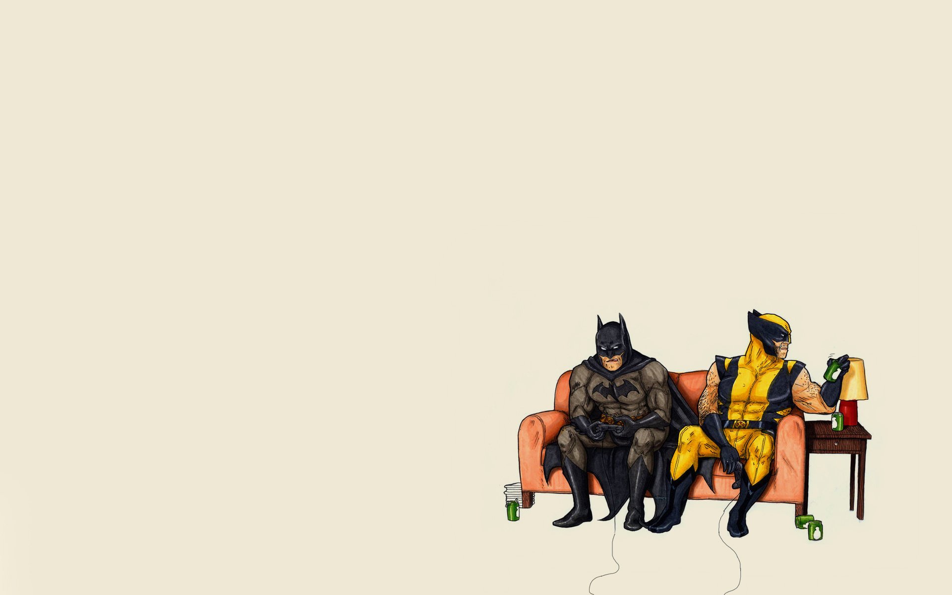 batman batman minimalismo wolverine wolverine cómic sofá