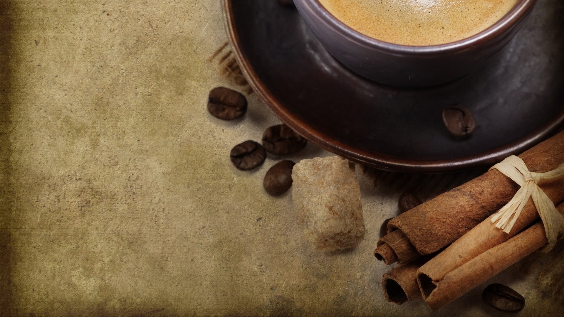 coffee cinnamon mug background cup saucer grain sugar