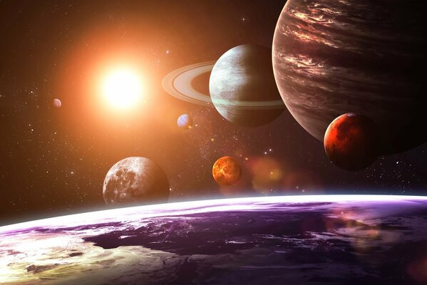 Image of the solar system and planets