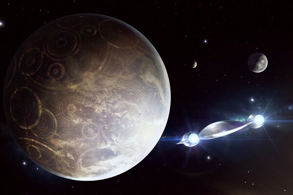 Vaisseau spatial planète vie extraterrestre