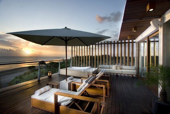 Sunset view from luxury villa