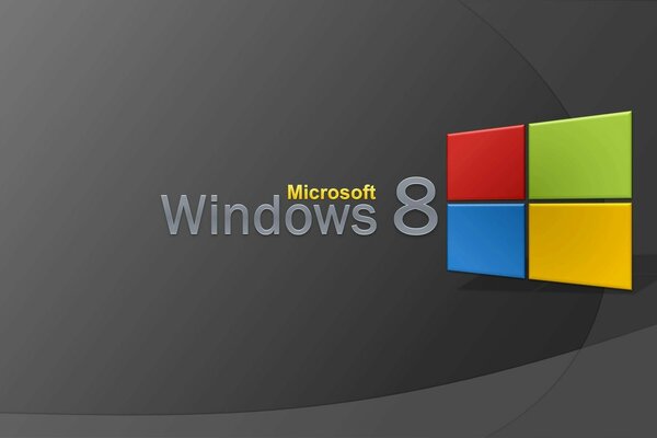 Logo microsoft windows 8 sur fond gris