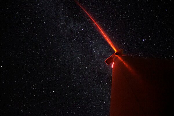 Tower on the background of the starry sky