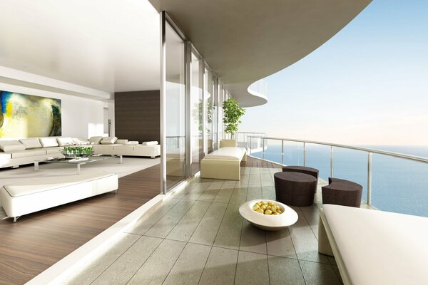 Spacious room with ocean view