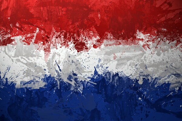 Image of the Dutch flag with blurred borders