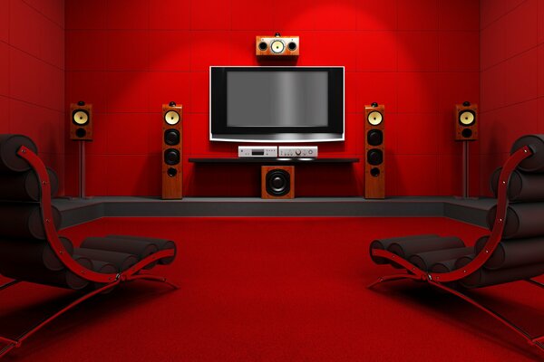 Interior design of an apartment with a TV