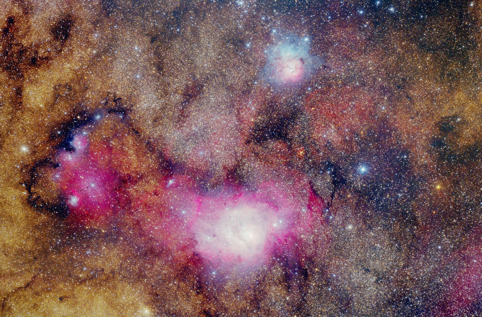 lagune nébuleuse ngc 6523 constellation espace