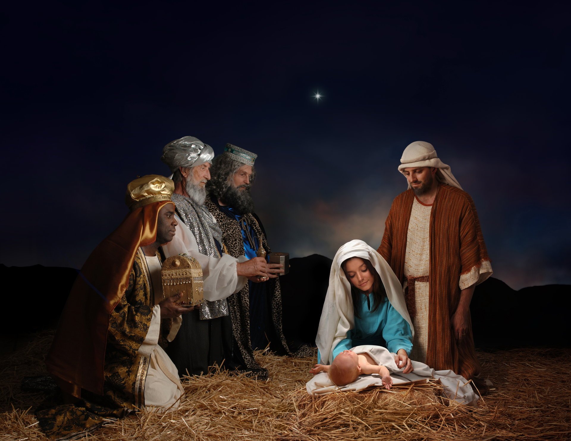 les dons des mages naissance du christ noël étoile nuit