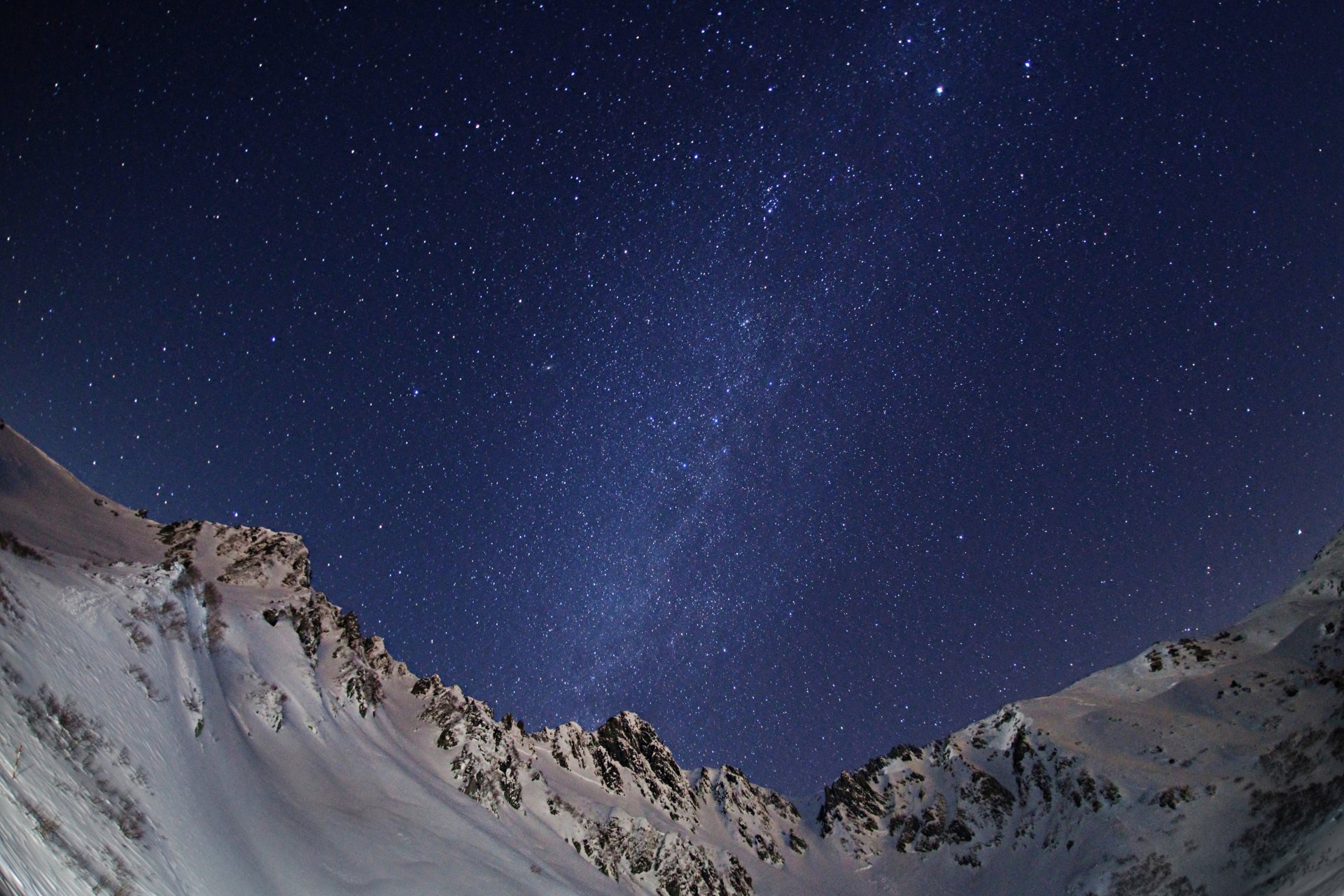 raum sterne nacht raum berge schnee