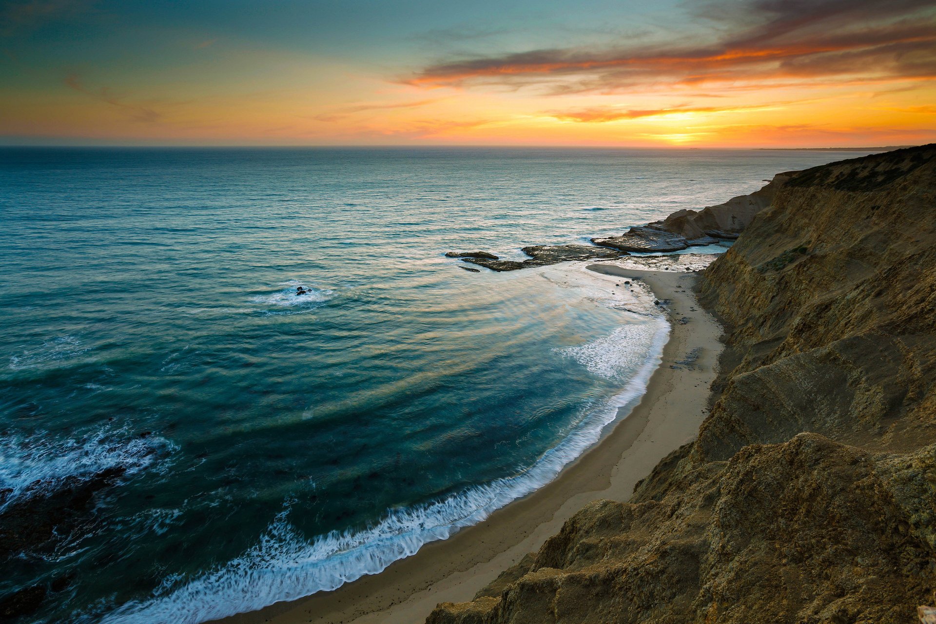 meer felsen wellen himmel strand sonnenuntergang küste