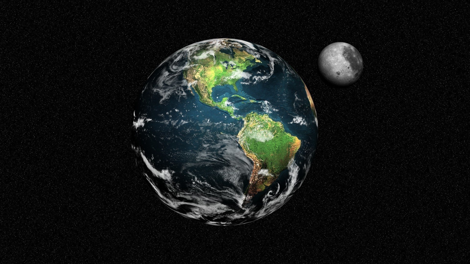 planète terre satellite lune espace étoiles