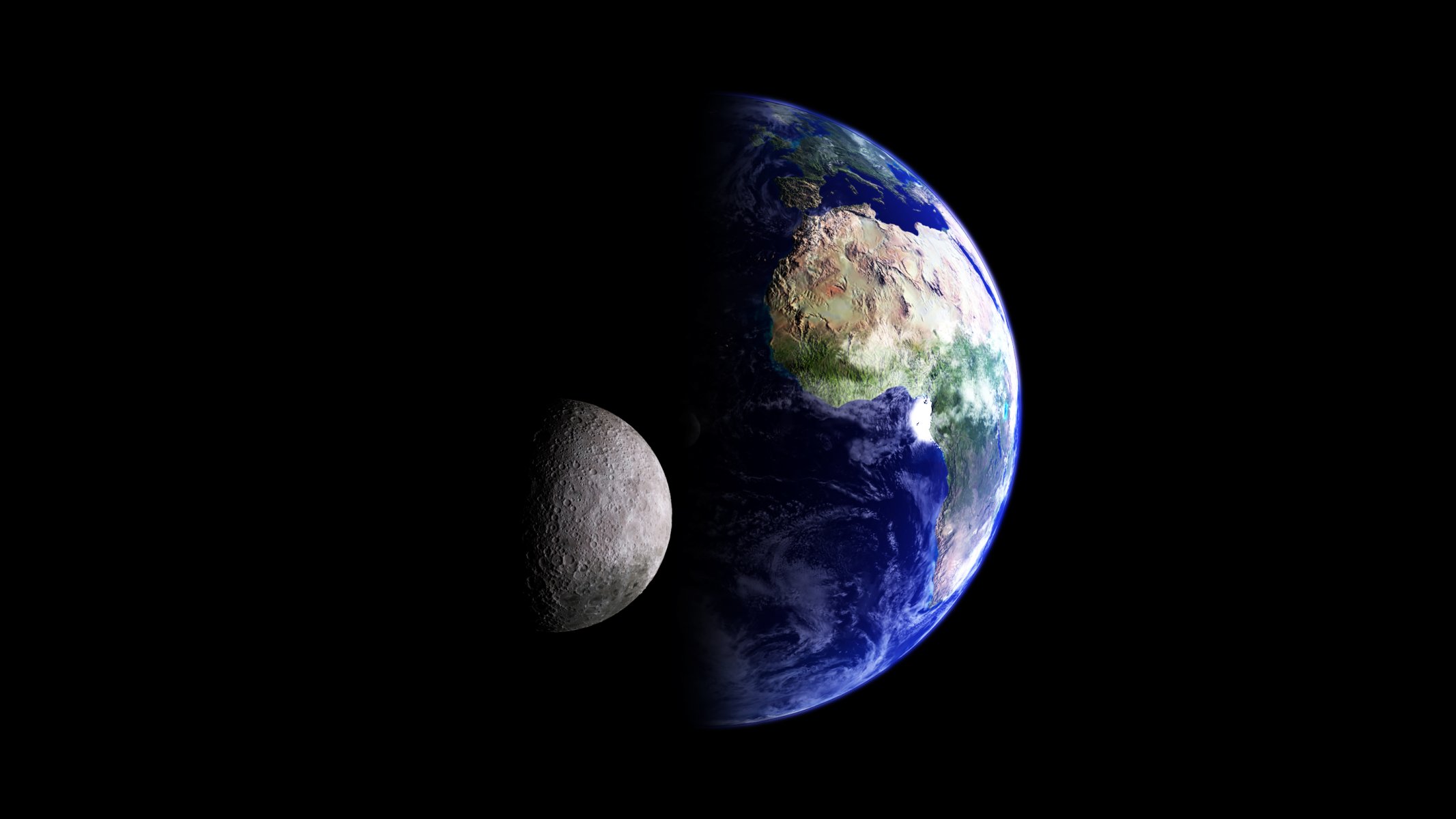 raum erde planet mond satellit