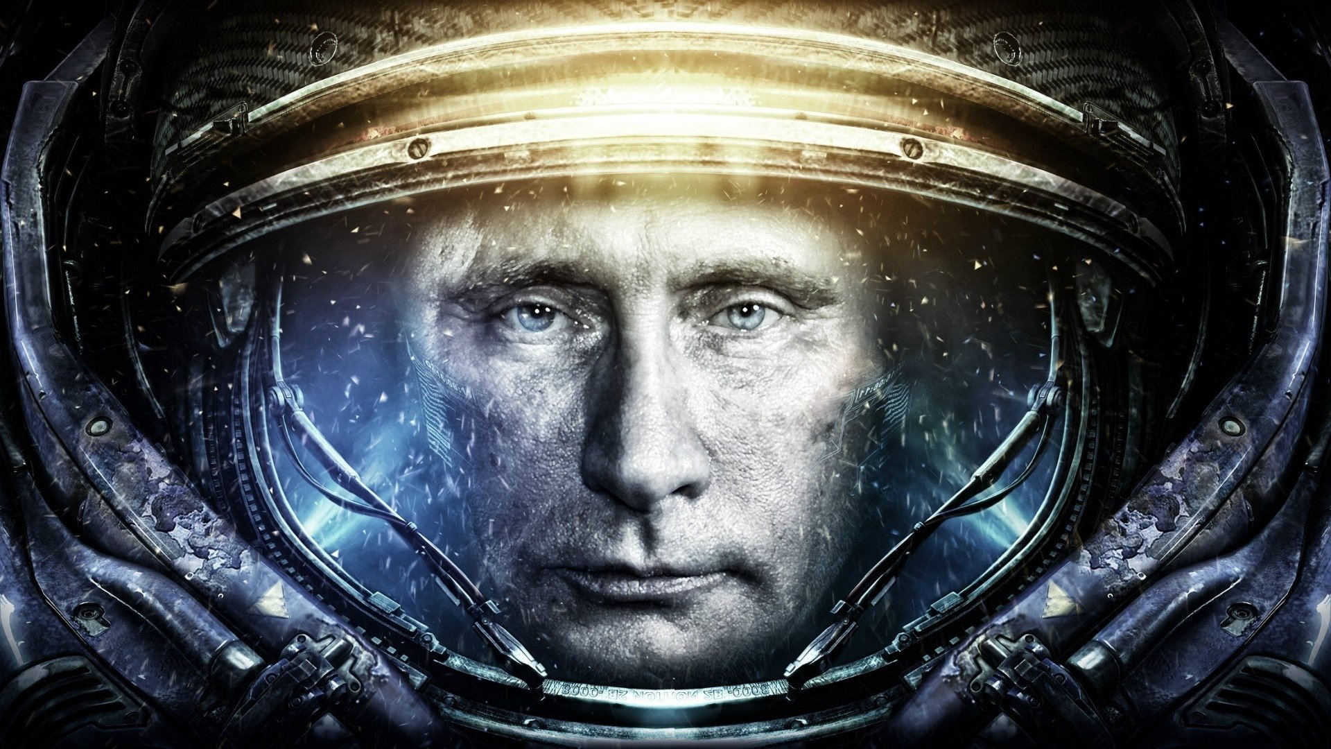 putin presidente tuta spaziale umorismo