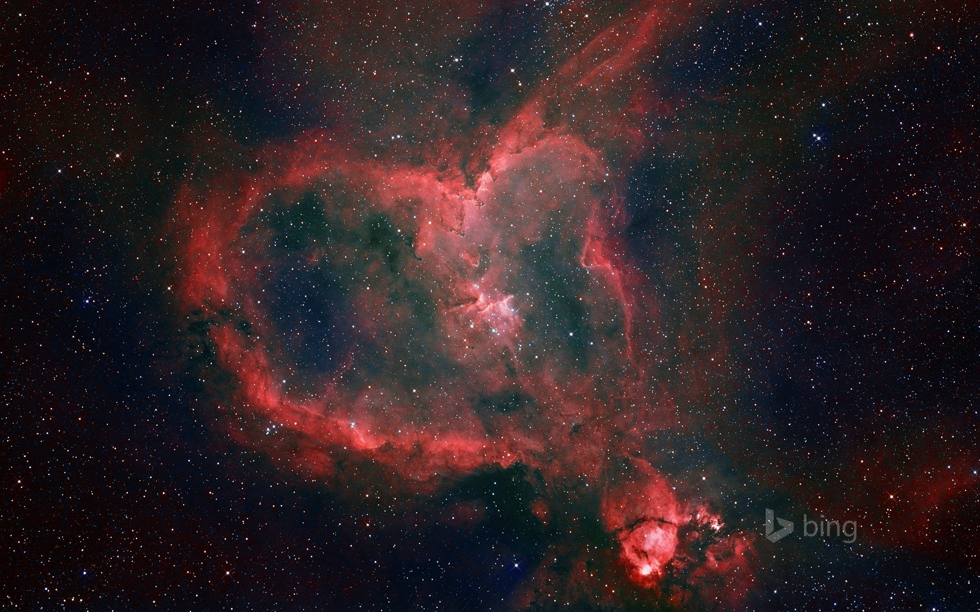 nebulosa corazón estrellas universo