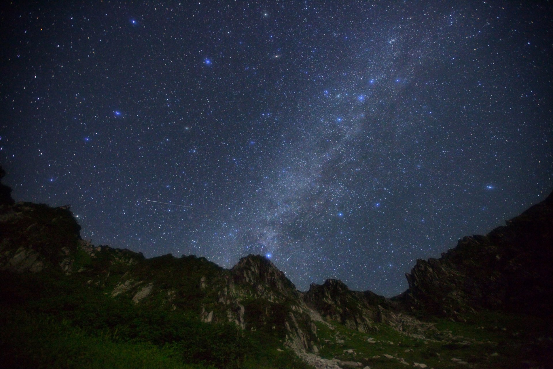 raum sterne nacht berge