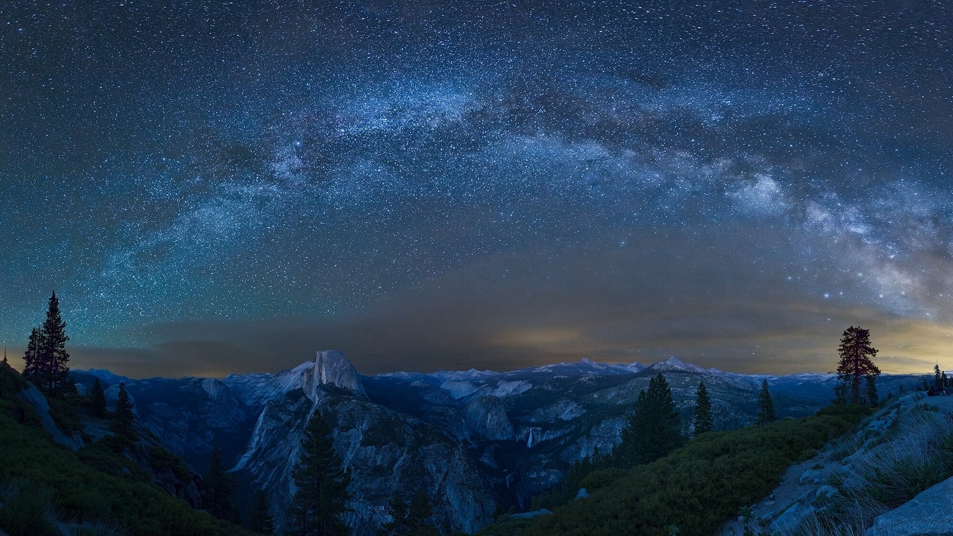 vía láctea punto glaciar parque nacional de yosemite california yosemite cielo estrellado montañas