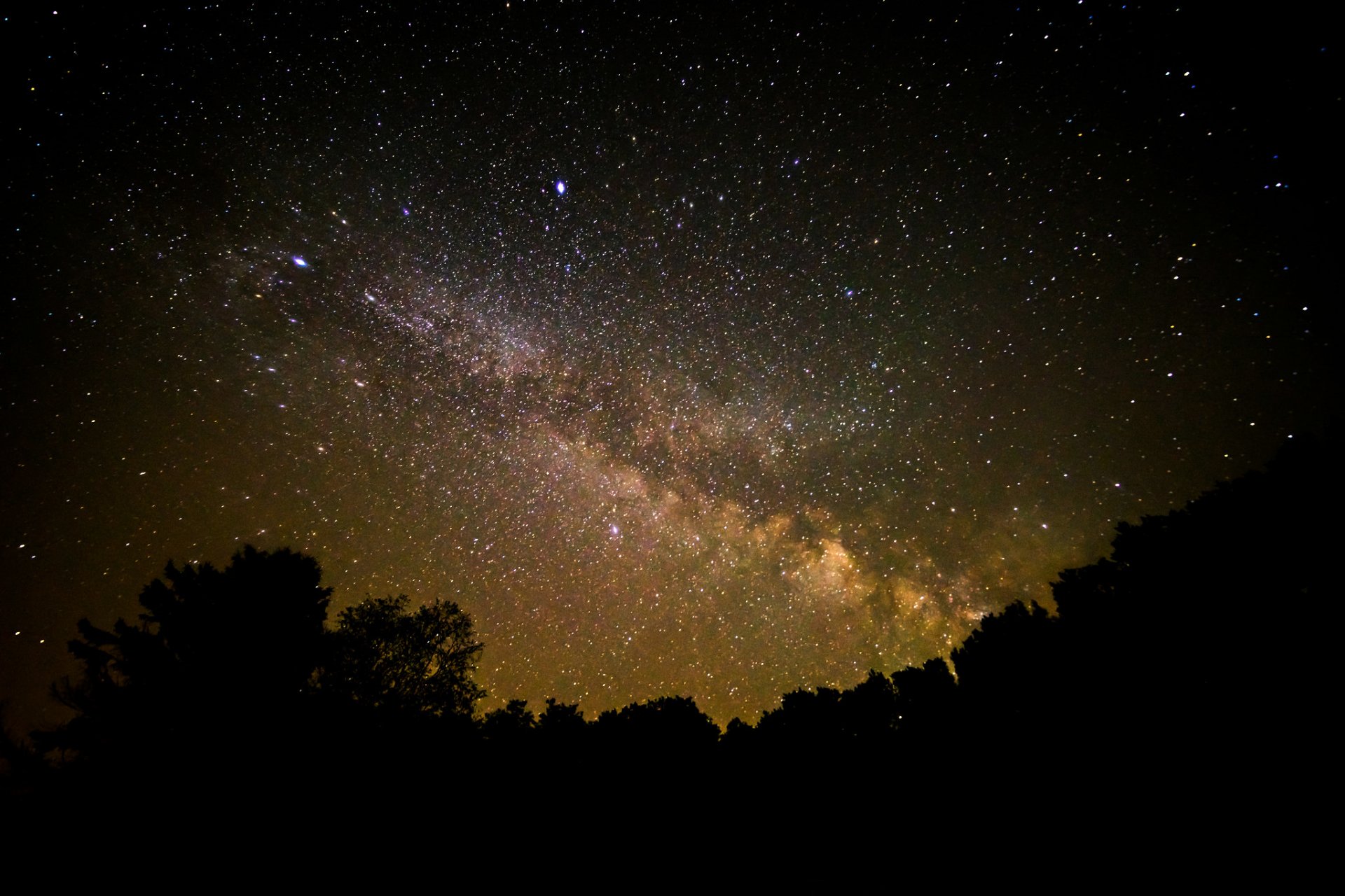 spazio stelle notte spazio via lattea ombre sagome