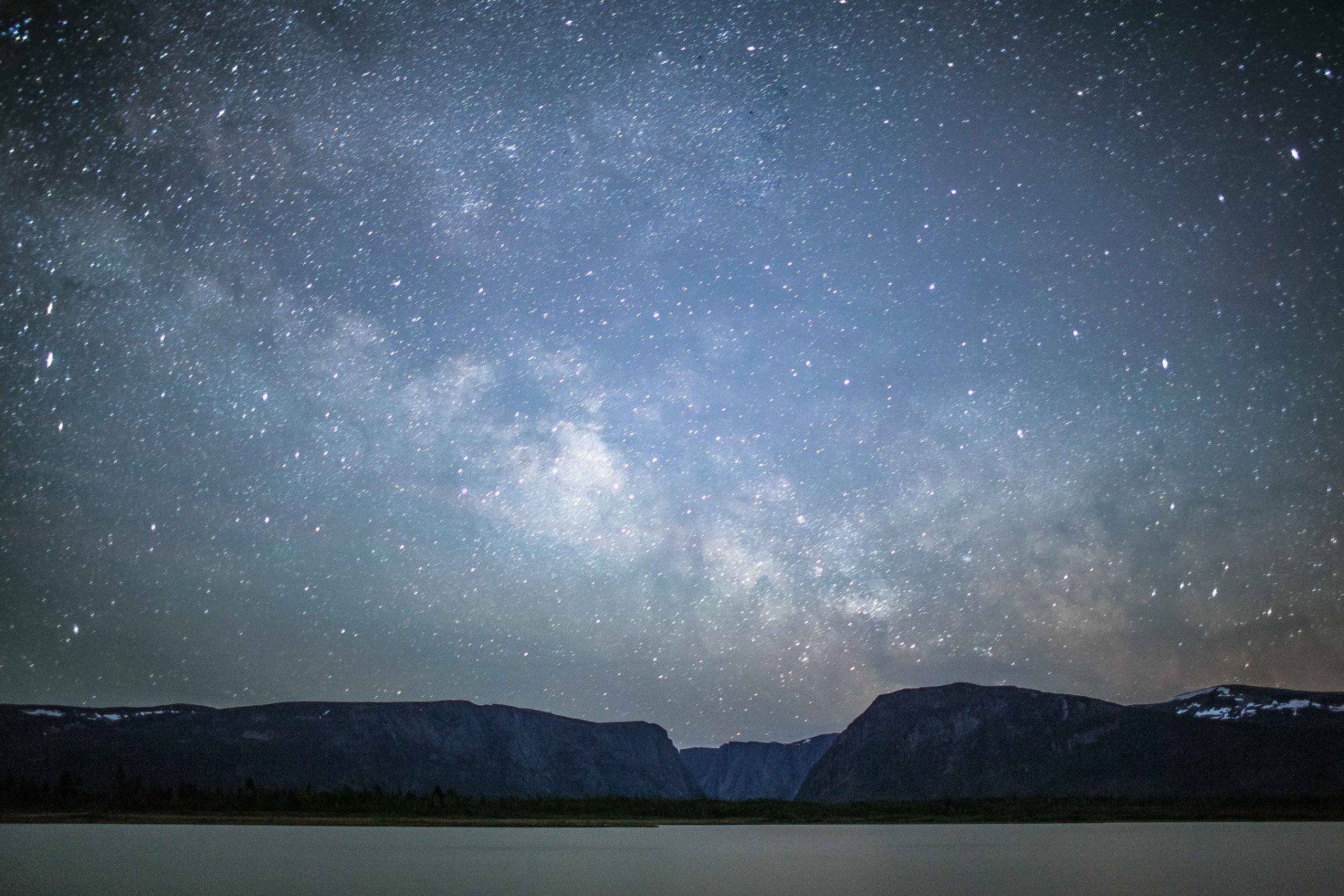 vía láctea espacio montañas lago costa estrellas secretos