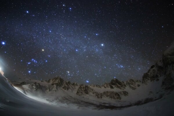 Night Milky Way inside the sphere